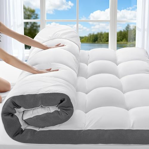4 Inch Memory Foam Mattress Topper, Cooling Extra Thick 2000 GSM Pillow Top Mattress Pad for Back Pain Relief,Soft Breathable Mattress Cover for Fluffy Shredded Memory Foam Filled,(King,78“x80”)