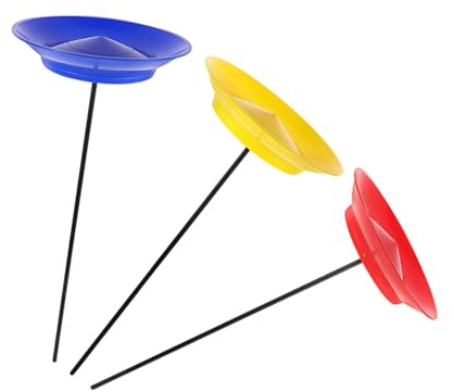 Kisangel Set da 3 Piatti Rotanti con Aste Superiori per Giocoleria, Kit di Abilità e Destrezza e Adulti, Gioco Circense Leggero per Allenamento Coordinazione e Spettacoli di Giocolieri