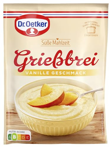 Dr. Oetker Süße Mahlzeit Grießbrei Vanille-Geschmack, 16er Pack Dessert-Pulver für Vanille-Grießbrei, als Hauptmahlzeit oder als süßer Snack zwischendurch, 16 x 90g