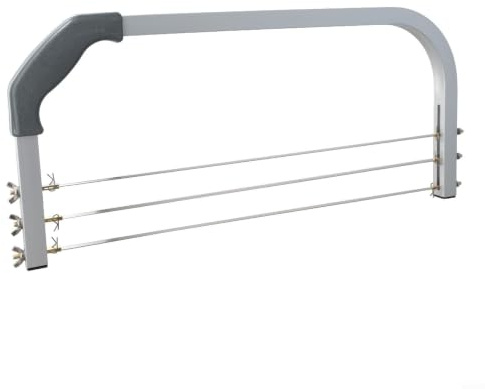 Tårtbottenskärare justerbar med 3 höjdjusterbara skärtrådar, aluminium tårtskärare med mätskala och för handtag för jämn skärning av flera kaklager