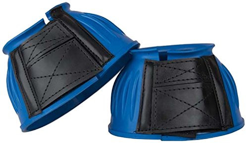 TdeT Hufglocke für Pferde, mit Klettverschluss, aus Gummi, blau, XL