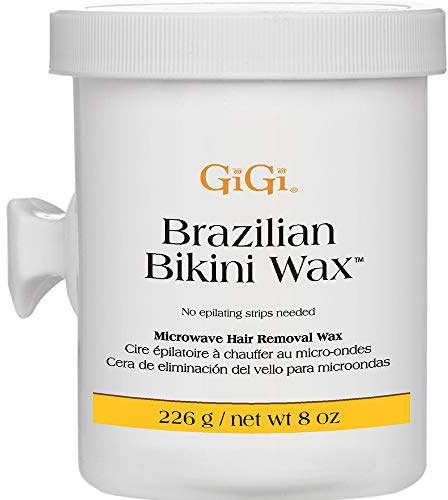 GIGI Brazilian Bikini Wax Microwave Formula, Painless, Residue-Free Hard Wax for Coarse Hair, Perfect for Sensitive Areas, 8 Oz, 1-Pack
