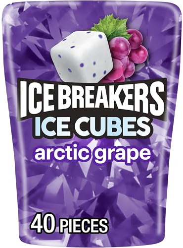 ICE BREAKERS Ice Cubes Gum, 40 Piece, Arctic Grape