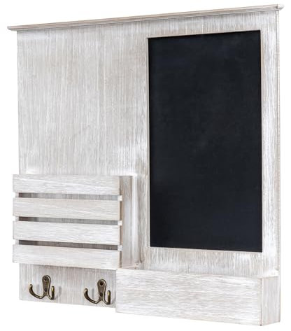 Memoboard Organizer Holz B x H x T 52x47x6cm Kreidetafel Garderobe Shabby Chic Weiß Vintage