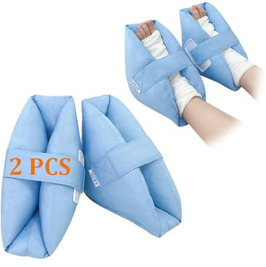 Heel Protectors Cushion Pain Relief Foot Pillow for Pressure Sores Foot Support Boot Surgery Recovery Supplies for Elderly Bedridden Pressure Ulcer Cushions Ankle Pillow for Bed, Wheelchair (1 Pair)