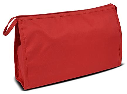 Kinston Große wasserdichte Kulturtasche aus Textil, Kosmetiktasche für Reisen - Rot, Kulturbeutel Organizer