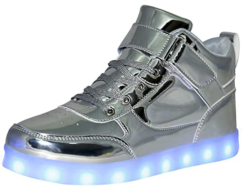 JEVRITE Baskets montantes lumineuses à DEL unisexes – Chargement USB pour homme et femme – Chaussures de couple