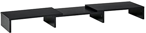Vinsetto Supporto Monitor in MDF con Lunghezza e Angolazione Regolabile per Laptop, PC, Stampanti e TV, 80-117x23.5x10cm, Nero