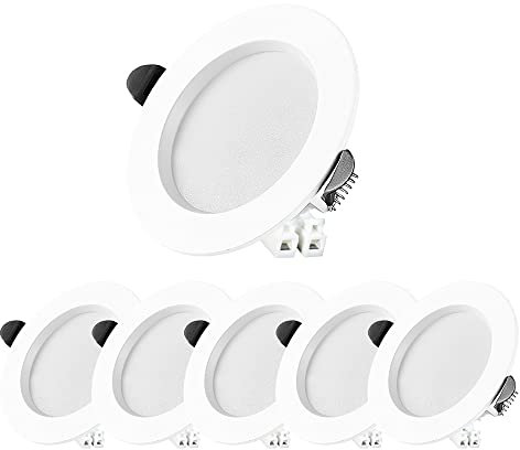FTL Recessed Ceiling Lights Led Downlights Ceiling, Warm White 3000K, 7W=50W Equivalent, 450LM, LED Spotlights for Bathroom, Kitchen, Living Room 6-Pack