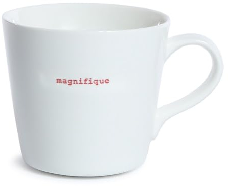 Keith Brymer Jones Grande tasse en céramique blanche de la gamme Word – Magnifique – 500 ml
