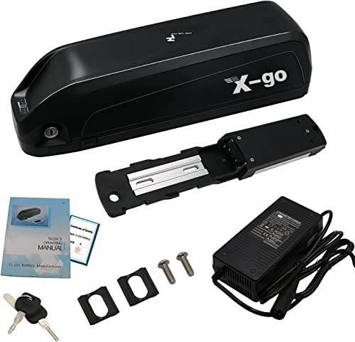 X-go Batería eléctrica de Iones de Litio de 48 V, 15Ah, con Conector USB, 5 Pines y Cargador para Motor de Bicicleta de 350 W, 500 W, 750 W, 1000 W (48 V, 15Ah, 100-1000 W, 5 Pines con USB)