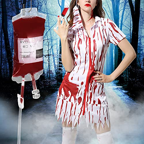 JTLB Halloween-Blutbeutel für Getränke Halloween-Trinkbeutel Wiederverwendbare Blut-Getränkebeutel 400 Ml für Halloween-Zombie-Vampir-Kostüm-Requisiten, Krankenschwestern,