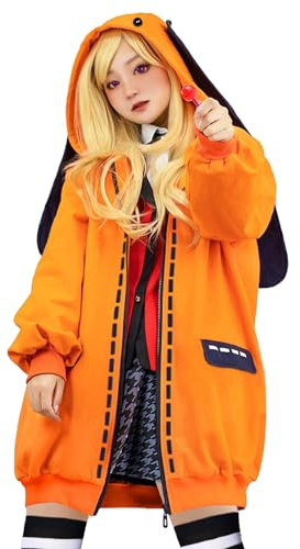 Loiahoer Anime Runa Yomoduki Costume con cappuccio, felpa con cappuccio, giacca con cappuccio, giacca con cappuccio e chiusura lampo, graziose orecchie da coniglio, per donne e ragazze, Colore: