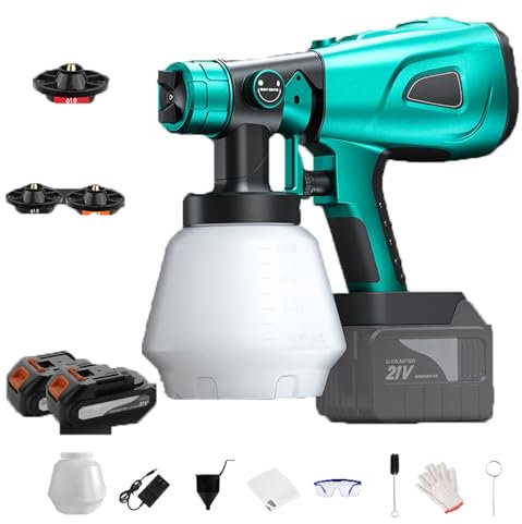 Pistola a spruzzo per verniciatura a batteria con batteria e ugello per verniciare pareti e soffitti(Color:b)