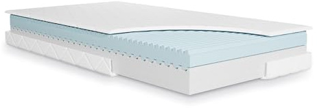 Julius Zöllner Jugendmatratze Wave Junior – Hochwertige Juniormatratze, Atmungsaktiver Kaltschaumkern mit Wellenprofil, Oeko-TEX Standard 100, Made in Germany, Größe 140x200cm