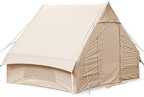 GeRRiT Aufblasbares Retro-Zelt aus Baumwolle im Freien, Glamping-Camping-Kabinenzelt, wetterfest und regenfest, geeignet für 5–6 Personen, ideal für Familie, Outdoor, Camping, Wandern und Bergsteigen
