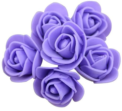 Yurosiay 1000 Stück Künstliche Rosenköpfe 3.5cm Schaumrosen Blumenköpfe Mini Rosen Deko PE Foamrosen Kunstrosen Wie Echt Kunstblumen Rosenstrauß für DIY Hochzeit Party Dekoration Lila