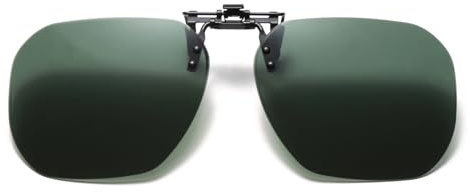 Long Keeper Sonnenbrillen Aufsatz Brille Polarisierte Sonnenbrille Clip für Herren Damen Randlose Quadratische Sonnenbrille Aufsatz für Brillenträger, 60MM