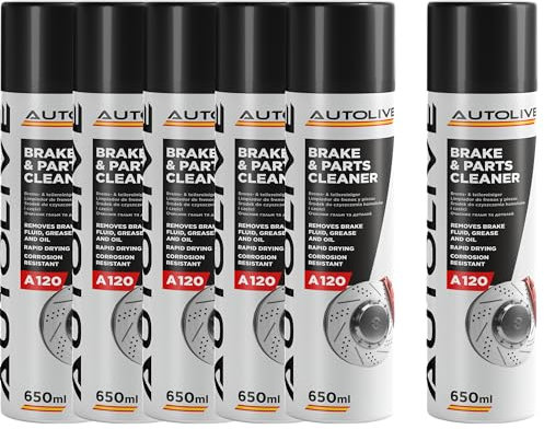 AUTOLIVE GROUP Limpiador de Frenos y Embrague Pack de 6 - Brake & Parts Cleaner - Ayuda a Eliminar Aceites, Grasas, Alquitrán, Resina y Pegamento - No Daña Articulaciones ni Juntas 650 ml