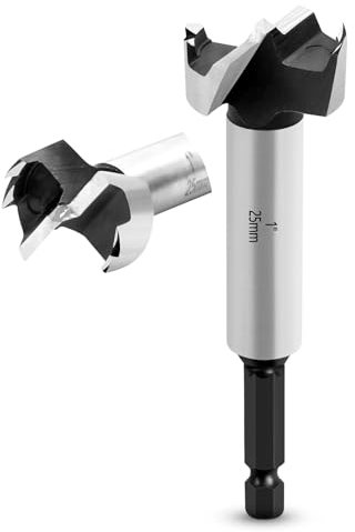 NICAVKIT 25mm Mèche Forstner Foret à Ailettes Plates, Foret à Bois Multi-Dents, Meche Bois Avec tige hexagonale Pour Le Perçage Dans Le Bois, Le Plastique, Le Contreplaqué