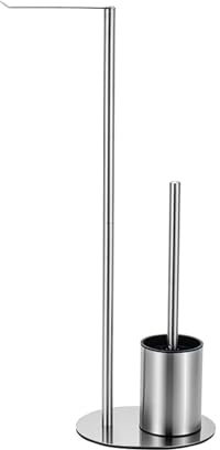 Portarrollos de Papel higiénico de pie con escobilla para Inodoro,Soporte para Papel Higiénico con Escobilla de Acero Inoxidable,2 Posibilidades de Uso