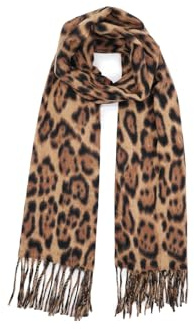 QUEEN HELENA Mjuk Varm Sjal Wrap Leopard Vinter Lätt Rund Hals Sjal Dam SC02, Brun, one size