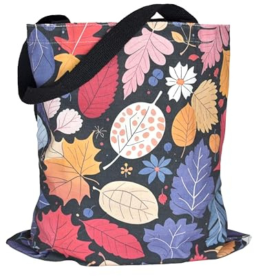 Meidnns Ästhetische Canvas-Tragetasche für Damen, niedliche Canvas-Tasche mit Innentasche, wiederverwendbare Einkaufstasche aus Segeltuch, Beige, 15 x 13.4 x 26 inches