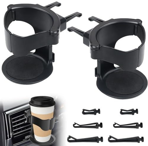Car Cup Holder, 2-Pack Air Vent Drink Holders, Adjustable & Secure for Vehicles, Convenient Drink Storage for Cars, and Trucks – Easy to Install and Use