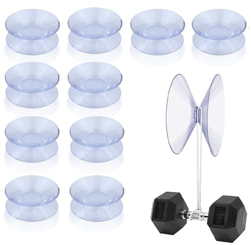 50 Stück Doppelseitige Saugnäpfe, Kleine Saugnäpfe 30mm, Rutschfest Plastiksauger Saugknopf Haken für Glasplatte, Glastischspiegel, Fenster, Dekoration