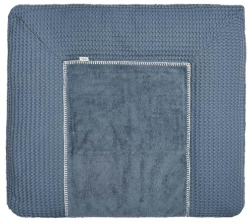 Koeka Wickelauflagenbezug - Spannbezug Für Wickelunterlage - Amsterdam - Waffelstoff Aus Baumwolle - Abwaschbar - Blau - 75x85 Cm