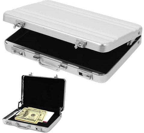 Mini mallette en aluminium avec fermeture à cliquet, emballage cadeau en argent ou pour bons d'achat, cadeau créatif pour les mariages