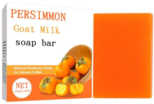 Persimmon Soap Natural Handmade Anti-Odor Persimmon Body Wash Antibacterial Soap Bar for Face & Body, 100g