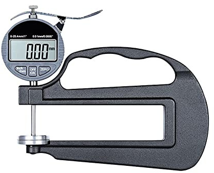 KEhtu Spessimetro Micrometrico, Spessimetro con Display Digitale, Intervallo: 0-25 Mm, Precisione: ± 0,007 Mm, Risoluzione ± 0,001 Mm, Utilizzato per La Misurazione della Pelle con Film Spugnoso
