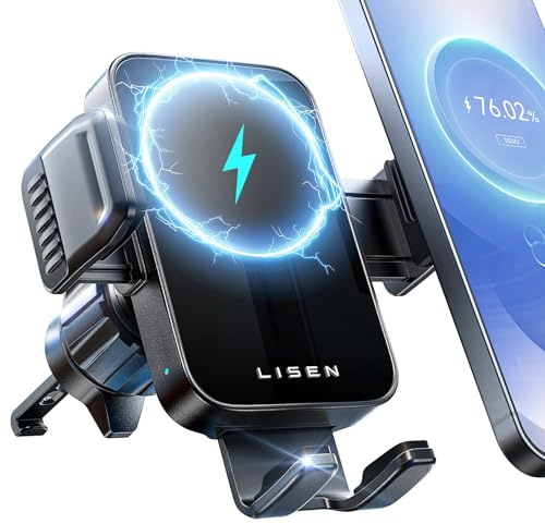 LISEN für Android [15W Pro] Handyhalterung Auto mit Ladefunktion - 360° Drehbar Handy Halterung Auto Lüftung, für Samsung Galaxy S25/S24/S23 Ultra, Xiaomi 15T, Magic 400 Pro, Pixel 10, iPhone