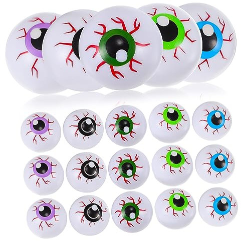CIYODO 20pcs Halloween Fake Eyeballs Toys Plastic Eyeballs for Party Favor Halloween Decorations for Indoor Party