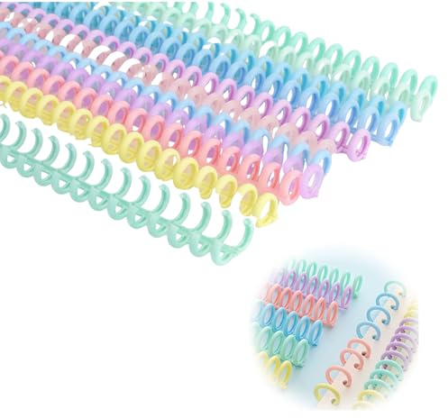20 Pcs Plastic Spiral Binding Coils, Plastic Binding Combs 30 Ring Diameter 0.47inch Add Pages to Notebooks, Snap Close Comb Binding Spines Binder Dividers, Ring Coil for Loose Rings Spiral Notebook
