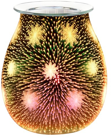 DICIMI Electric Wax Burner - 3D Glass Wax Melt Burner with Adjustable Heat, Safe Flameless Aroma Lamp for Home & Office, Works with Wax Melts & Oils, CE/UKCA Certified Gift