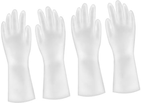 PACKOVE 2paia per Pulizie Domestiche in Riutilizzabili da Medi Bianchi Resistenti per Cucina e Lavaggio Piatti Morbidi e Veloci Ad Asciugare Mano Comfort