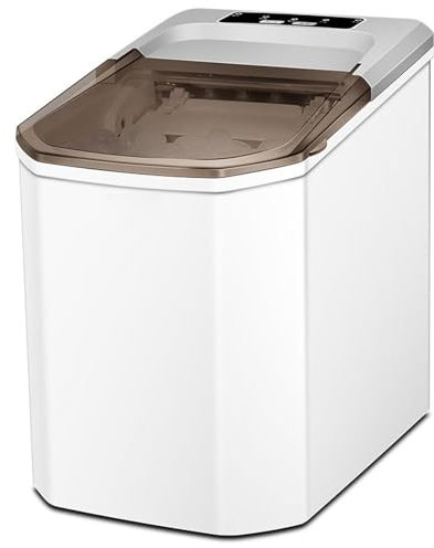 Máquina de hielo portátil Encimera de máquina for hacer hielo eléctrica potable compacta, 26 libras en 24 horas, 9 cubos listos en 6 minutos. Perfecta for el hogar/cocina/oficina. Máquina para hacer h