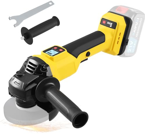 Cordless Angle Grinder for Dewalt 18V 21V Battery, 4-1/2 Power Grinder Tool, 10000RPM Brushless Motor with 3 Speed Control, Cordless Grinder for Cutting, Grinding, Polishing(Battery Not Included)
