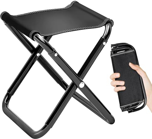 Healife Lot de 2 tabourets pliants, pour l'extérieur, le camping, la plage et les voyages, léger et compact, avec sac de rangement, pour camping, camping