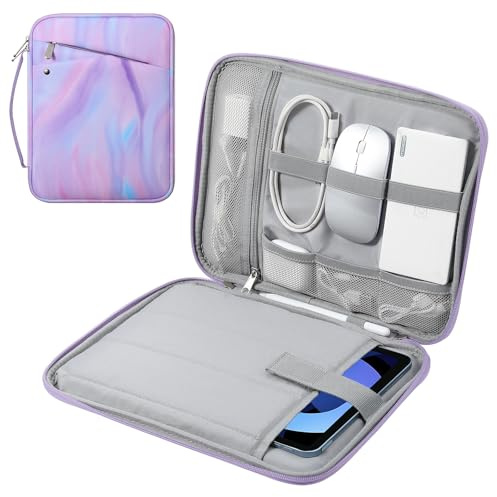MoKo Tablet Tasche 9-11 Zoll mit Griff Gepolstert, Organizer Sleeve | Tablet Tasche passend für iPad Air 11 Zoll M3, iPadA16 2025, iPad Pro 11 M4 und Galaxy Tab S9/S8 11 Zoll, Fantasie Lila
