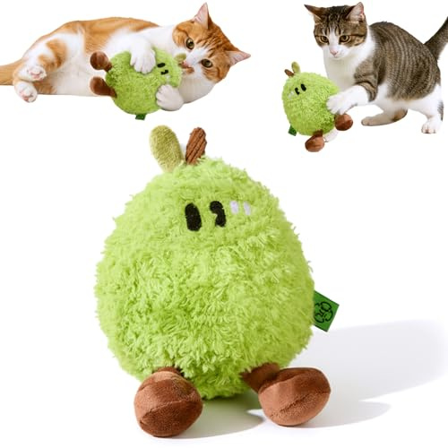Electspark Cat Toy Kicker Pillows, Plush Catnip Cat Toy with Crinkle and Beep Sound, Interactive Toy for Kitten Feline Chew Enrichment, 5.91” Size for Bored Indoor Adult Cat Soft Cuddle Scratch Play