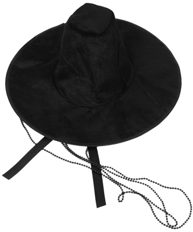 Healeved 2pcs Tall Top Hats for Men Black Flannel Breathable Korean Drama Kingdom Lovers Cosplay Accessory with Bead Strap Classic Flat Top Elegant Design Halloween Party