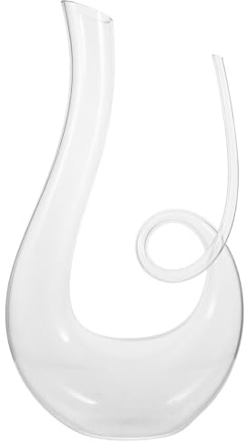 VALICLUD Decanter in Vetro Trasparente da 1300 Ml Base Stabile Bottiglia Conica per Vino Rosso e Bianco Distributore di Bevande per Degustazioni e Uso Domestico