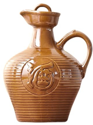 UKCOCO Contenitore Portatile per Vino in Ceramica Manico e Coperchio Sigillato, Brocca Multifunzione da Cucina da 1 Litro, Adatto per Casa, Bar e Campeggio