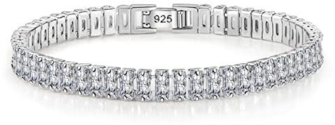 925 Sterling Silber Bunter Edelstein Moissanit Diamant 18cm Tennisarmband für Damen Armreif Schmuck