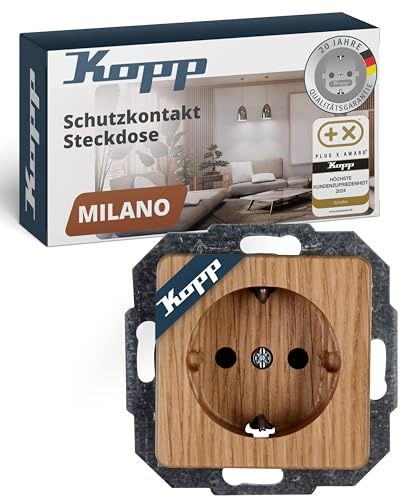 Prise de courant terre Kopp 914831080 Milano en hêtre, 914830089