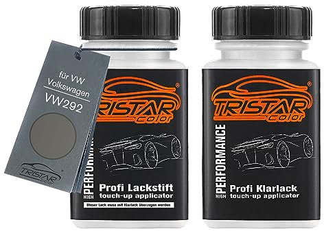 TRISTARcolor Autolack Lackstift Set für VW/Volkswagen VW292 Anthrazit Basislack Klarlack je 50ml