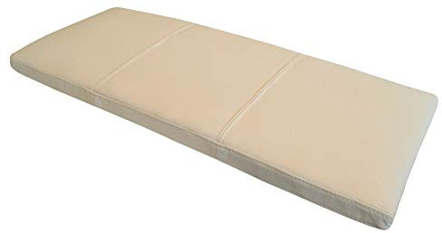 Quattro Meble Creme Echtleder Bankauflage Sitzkissen Lederkissen Sitzpolster Bank Auflage doppelt genähtes Echt Leder Kissen Sitzauflage (35 x 90 cm)
